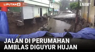 Curah Hujan Tinggi, Jalan Perumahan di Semarang Amblas