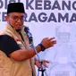 Ketua Pemuda Muhammadiyah Dahnil Anzar Simanjuntak memberikan sambutan acara Tasyakuran Milad 86 Tahun Pemuda Muhammadiyah di Pusat Dakwah Muhammadiyah, Jakarta, Sabtu (5/5). (Liputan6.com/Johan Tallo)