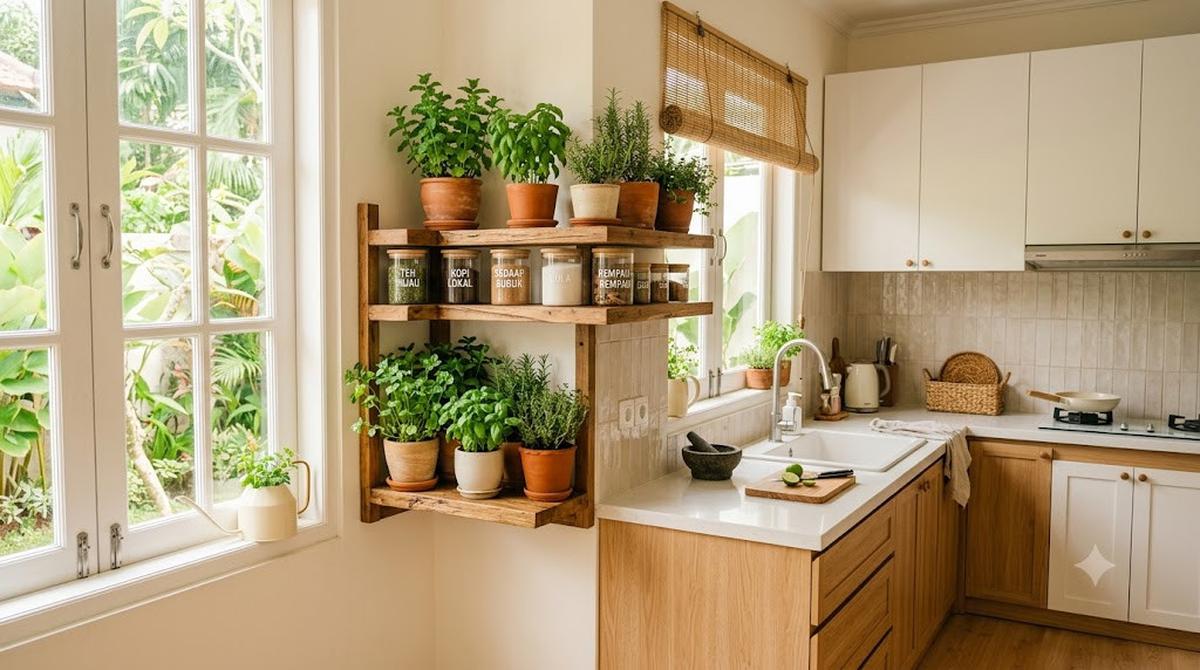 Inspirasi Dapur dengan Ambalan Sudut