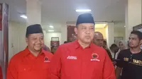Ketua DPC PDIP Kota Bekasi Tri Adhianto dan Caleg Maryanto