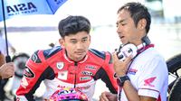 Fadillah Arbi Aditama bakal mentas di kelas Moto3 pada balapan MotoGP Mandalika 2024. (Honda Team Asia)