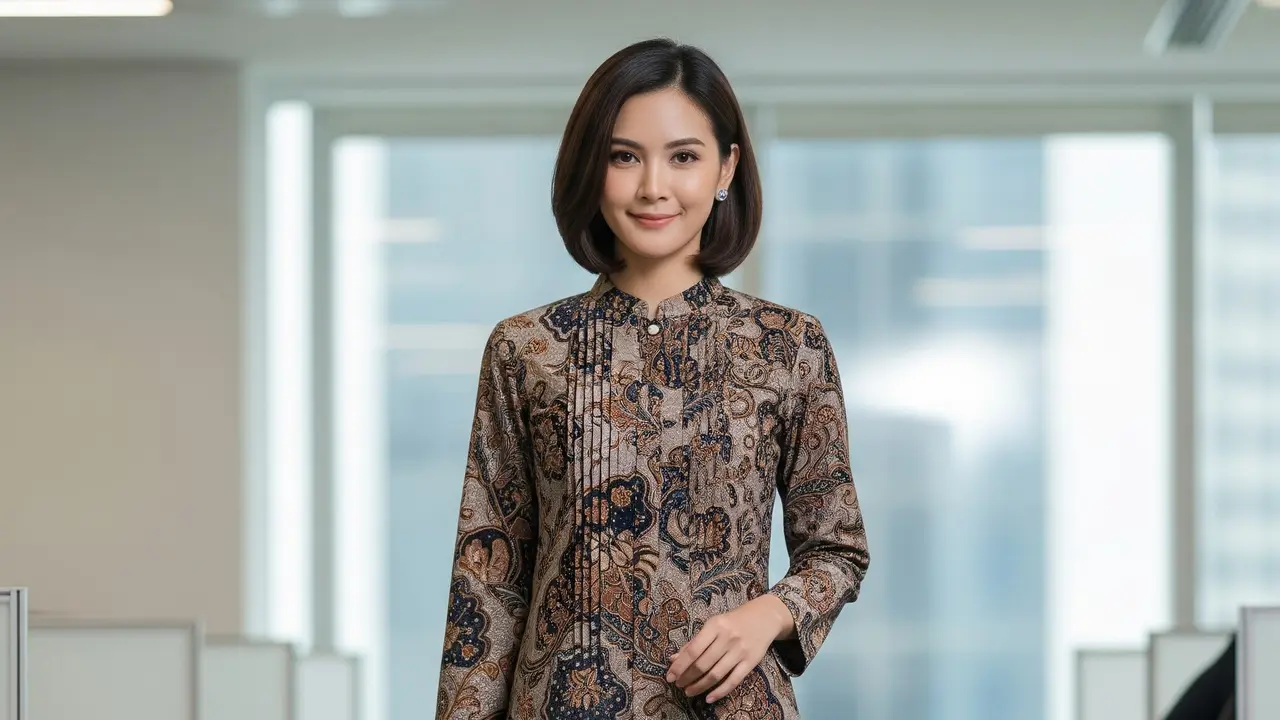 Atasan Batik Wanita Elegan Panjang Terbaru (Image by Gemini AI)