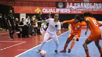 Timnas Futsal Putri Indonesia meraih kemenangan 6-0 atas India pada laga kedua Grup B kualifikasi Piala Asia Futsal Putri 2025 di Among Rogo Sports Hall, Yogyakarta, Jumat (17/1/2025) sore WIB. Hasil positif tersebut membuat Tim Garuda Pertiwi lolos ke putaran final Piala Asia Futsal Putri 2025. (dok. Dokumentasi Futsal Indonesia)