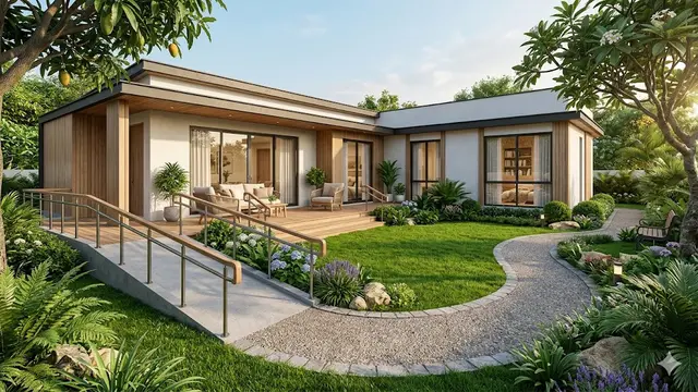 Model Rumah Lansia dengan Area Jalan Pagi