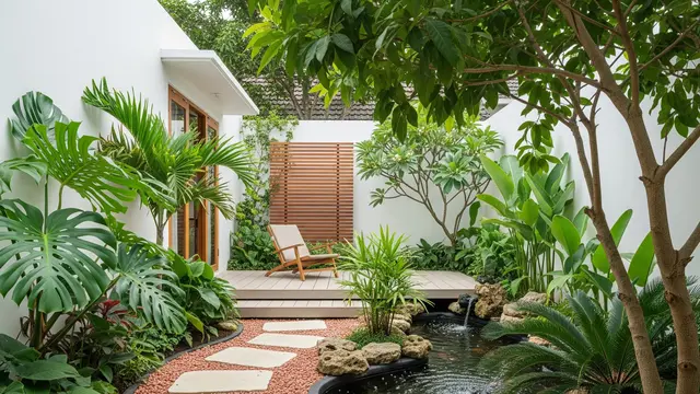 Desain Taman dengan Konsep Minimalis Tropis