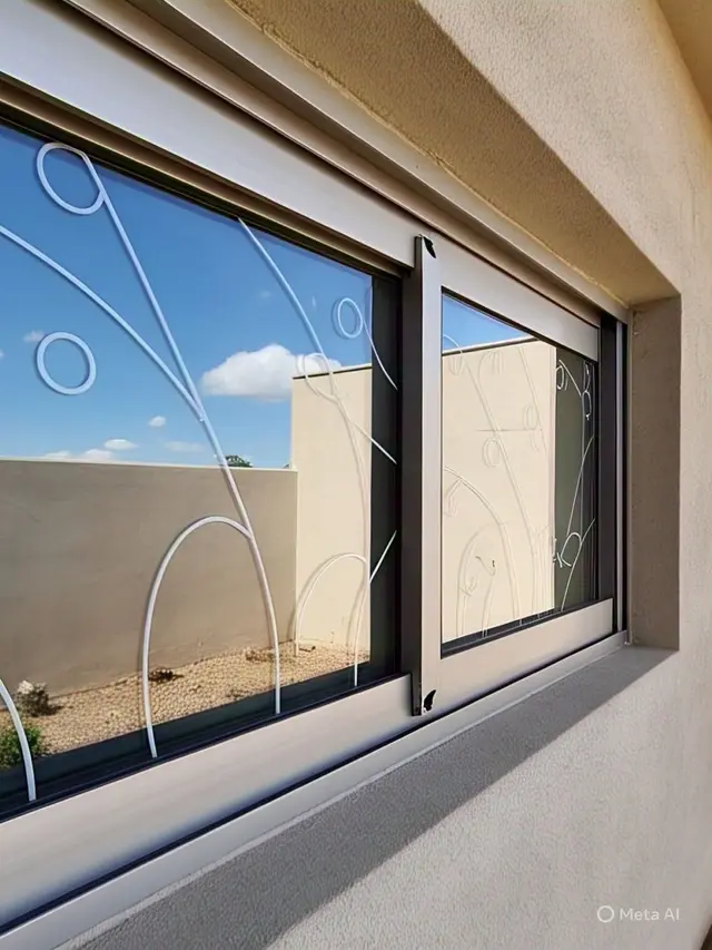 Model Jendela Aluminium Kaca Motif/Via Meta AI