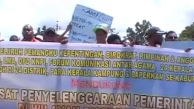 Pendemo di Papua Barat untut Pemidahan Ibukota Kabupaten