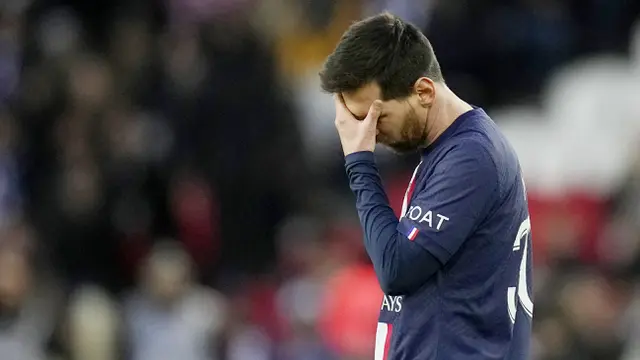 Foto: Frustrasinya Lionel Messi saat PSG Dipecundangi Stade Rennes di Liga Prancis