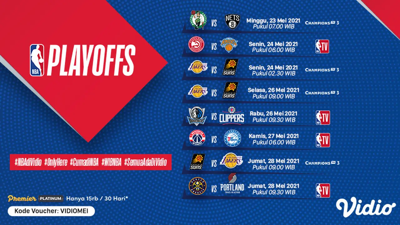 Live Streaming NBA Playoffs Pekan Ini di Vidio
