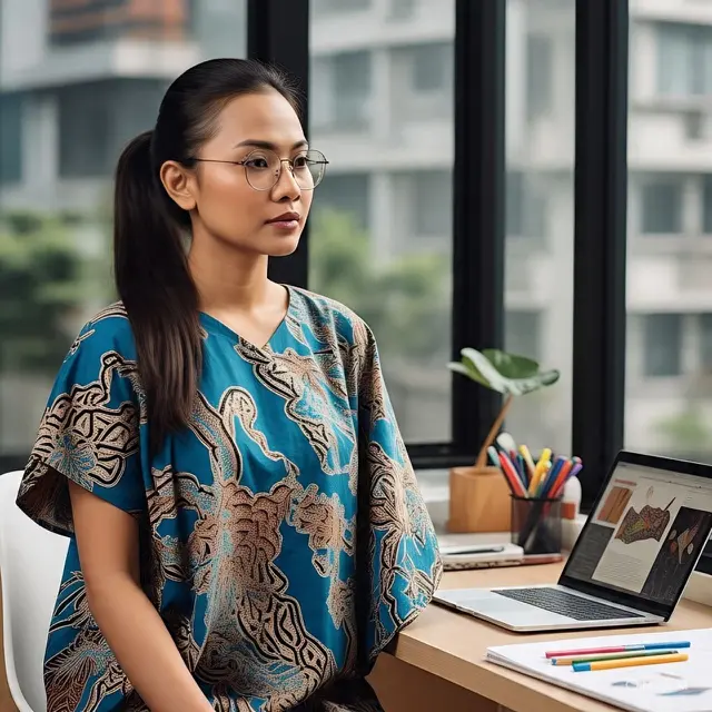 Atasan Batik Tunik Asimetris: Dinamis dan Modern