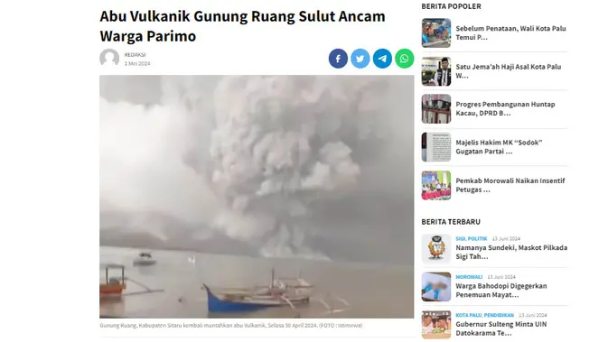<p>Penelusuran klaim video Gunung Anak Krakatau sedang erupsi.</p>