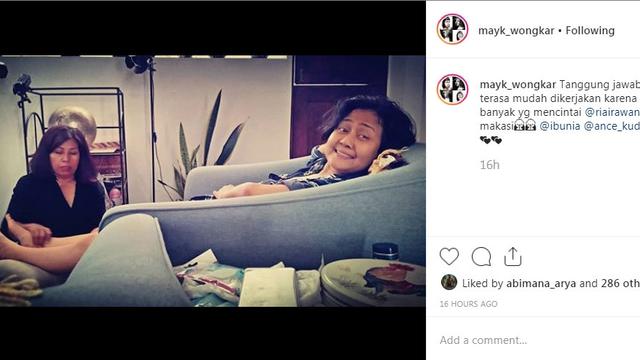 Ria Irawan (Foto: Instagram/@mayk_wongkar)