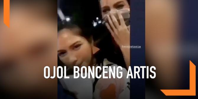 VIDEO: Driver Ojol Bonceng Tiga Bareng Artis Cantik, Warganet Iri