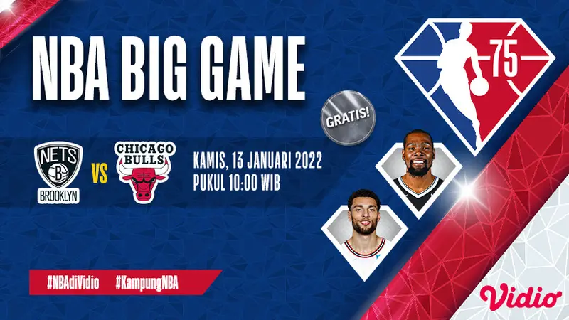 Link Live Streaming NBA 2021 2022 Brooklyn Nets Vs Chicago Bulls