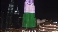 Bendera India di Burj Khalifa (Screenshot of Twitter/@IndemAbuDhabi)