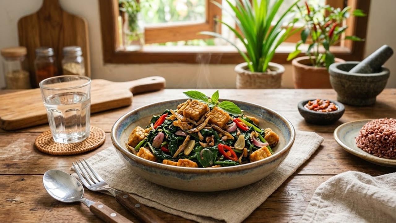 Resep Daun Pepaya Muda Tumis Tempe dan Teri, Kombinasi Gurih Pedas yang Sulit Ditolak