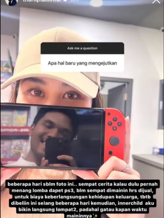 Aaliyah Massaid saat membelikan perangkat video game Nintendo Switch untuk Thariq Halilintar. (Instagram/ Tangkap layar TikTok @aalthor_)