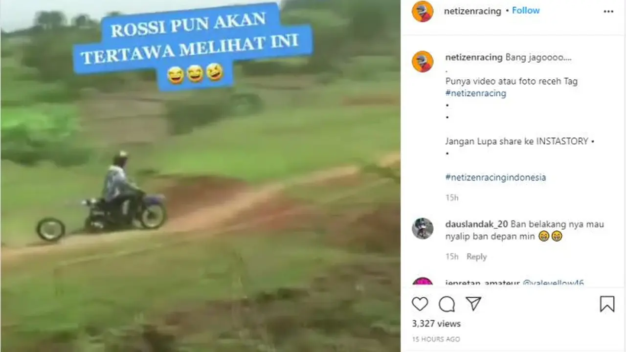 Lagi Asik Balapan Ban Belakang Motor Malah Copot (Instagram @netizenracing)