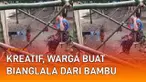 Keterbatasan tidak seharusnya menumbangkan kreatifitas. Seperti yang dilakukan warga sebuah kampung berikut. Berbekal bambu dan kayu, warga membuat bianglala mini.