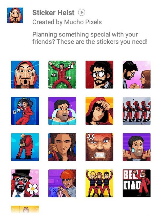 Stiker Money Heist di WhatsApp