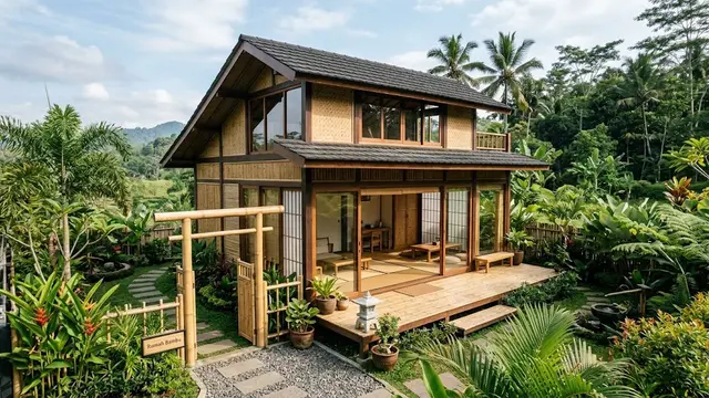 Desain Rumah Bambu Jepang