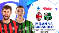 Nonton Serie A 2025/26 AC Milan vs Sassuolo Eksklusif di Vidio