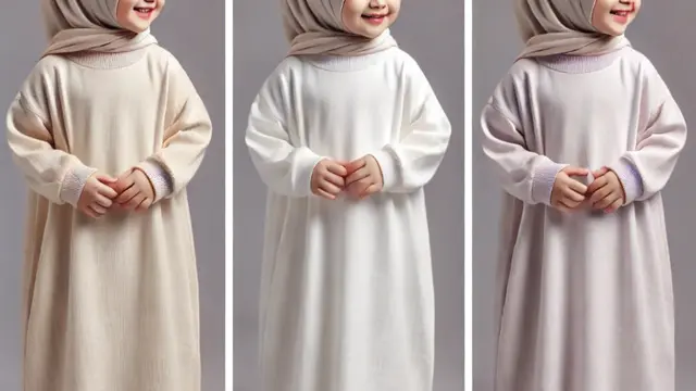 Gamis anak polos cotton combed premium (Foto: Rizka Nur Laily via ChatGPT)