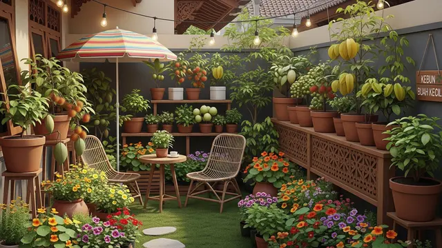 5 Inspirasi Kebun Buah Mini Depan Rumah ala Taman Kafe Rumahan untuk Lahan Sempit