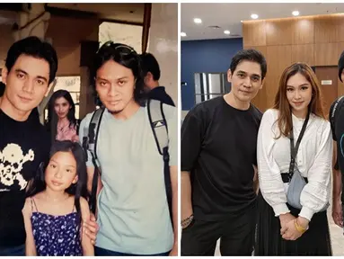 Ini adalah potret Luthya Sury bareng Tyo Nugros dan Andra Dewa 19 tahun 2003 vs 2023 atau saat Luthya berusia 9 tahun vs kini Luthya berusia 29 tahun. Remake foto Luthya ini menjadi salah satu bukti bahwa Dewa 19 adalah band legendaris yang lagu-lagu hitsnya tak lekang oleh waktu. Tak terasa 20 tahun berlalu, netizen salah dengan wajah Tyo Dewa 19 yang disebut tak menua. (Liputan6.com/IG/@luthyasury)