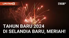 Negara Selandia Baru menjadi salah satu kawasan yang pertama kali sambut pergantian tahun dari 2023 ke tahun 2024. Laser dan kembang api semarakkan langit malam Auckland,