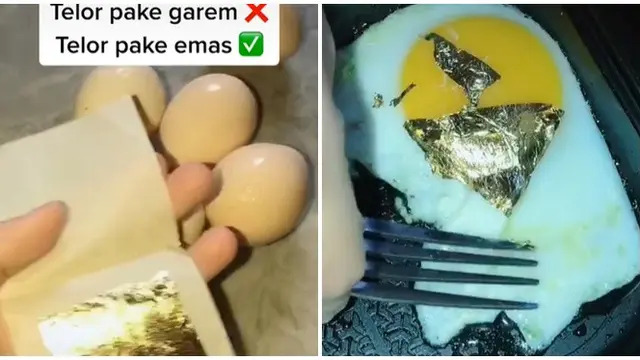 Viral, Wanita Ini Masak Mie Goreng dan Telur Pakai Lembaran Emas 24 Karat