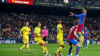 Barcelona keok 0-1 dari Cadiz pada laga pekan ke-32 La Liga di Camp Nou, Selasa (19/4/2022) dini hari WIB. (AP Photo/Joan Monfort)