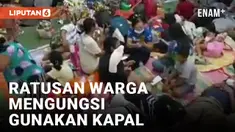Erupsi Gunung Ruang, Warga Pulau Tagulandang Mengungsi Pakai Kapal