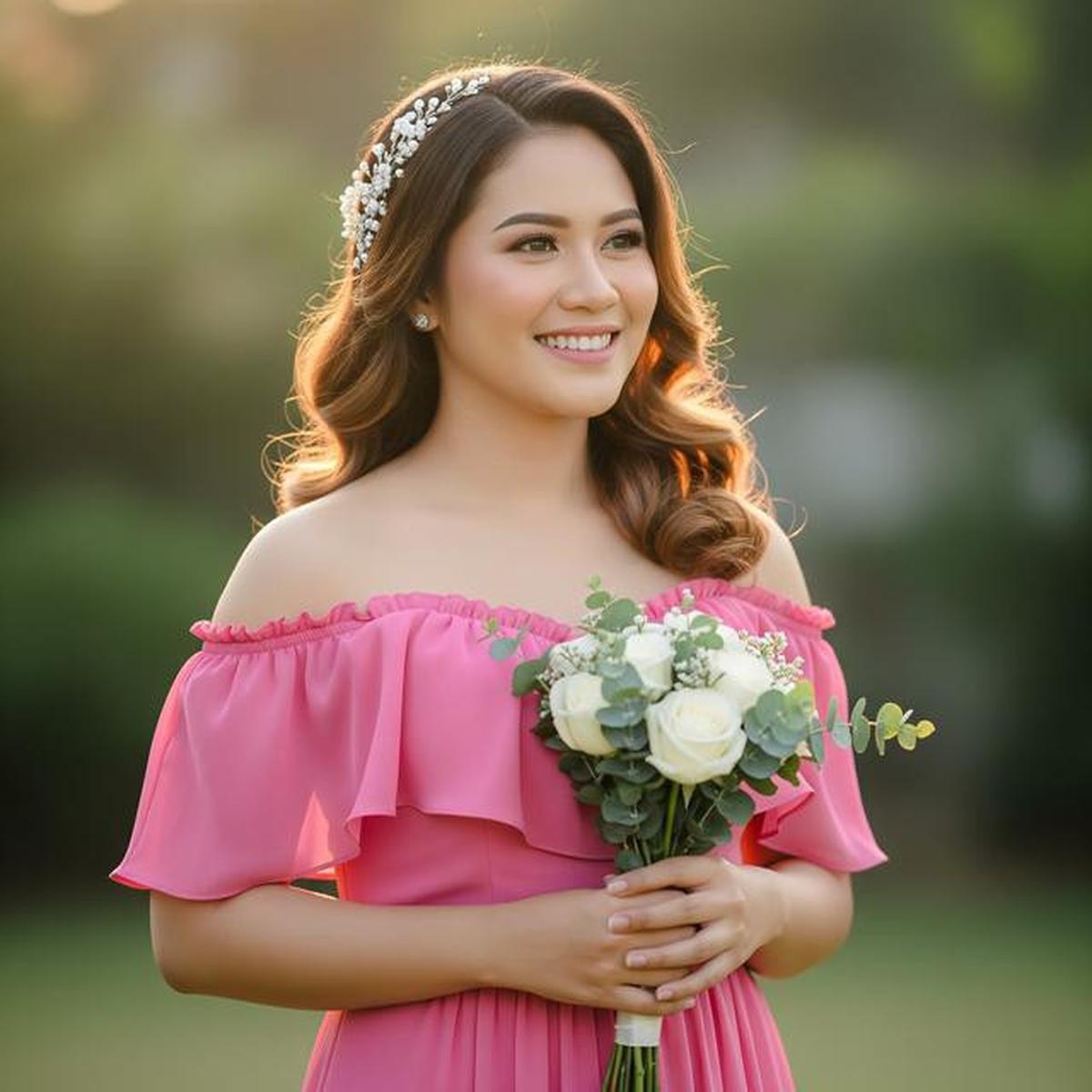 7 Inspirasi Model Baju Bridesmaid Warna Pink Fanta, Tampil Cerah dan Modern