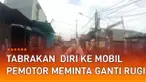 Video pemotor tabrakan dirinya ke mobil beda arah mengundang perhatian.