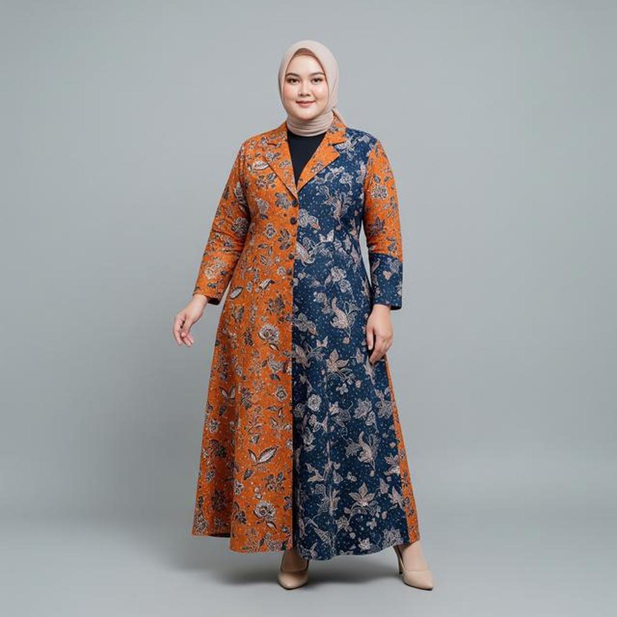 7 Model Gamis Batik Blazer Syari Size Besar, Pilihan Modis untuk Tampil Anggun di 2025