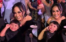 6 Potret Gemas Kris Dayanti dan Ameena di Pernikahan Rizky Febian dan Mahalini!
