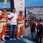Rifat Sungkar bersama co driver Muhammad Redwan di ajang Danau Toba Kejurnas Rally 2022