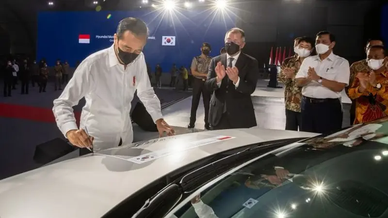 Hyundai Ioniq 5 Bakal Jadi Mobil Listrik Pertama Buatan Indonesia (Sekertariat Presiden)