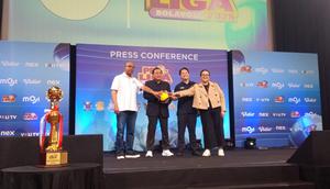 Konferensi Pers Proliga 2026 di Studio Lantai 8 SCTV Tower, Senayan City hari Senin (22/12/2025). (Hendry Wibowo/Bola.com)