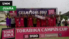 Berita video Universitas Muhammadiyah Malang menjadi juara di Torabika Campus Cup 2017 regional Malang setelah mengalahkan tuan rumah Universitas Negeri Malang 2-0 pada partai final di Stadion Cakrawala, Rabu (2/11/2017).