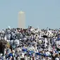 Ribuan jamaah haji memadati Jabal Rahmah menjelang Wukuf di Padang Arafah, Mekkah, Arab Saudi, Senin (15/11). (Antara)