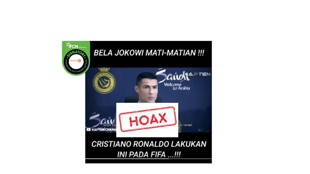 Cek Fakta Ronaldo bela Indonesia