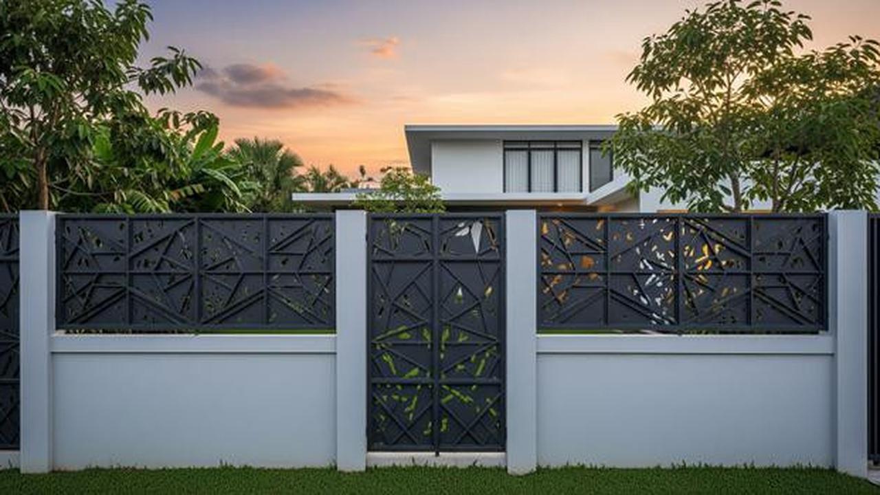 8 Model Pagar Besi dengan Dinding Beton Minimalis, Rumah Terlihat Rapi