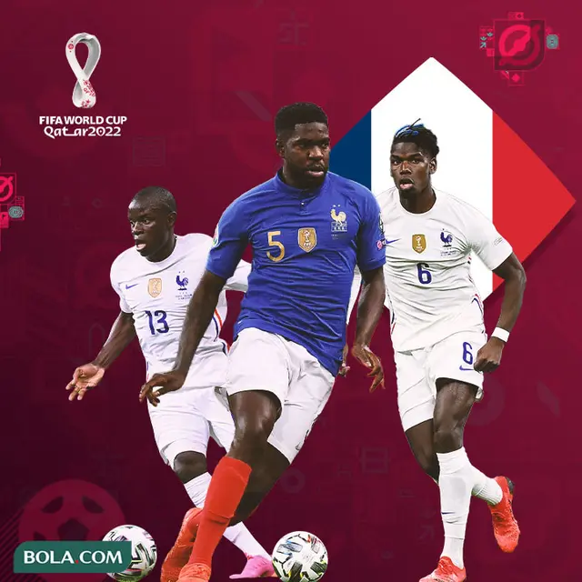 Timnas Prancis - N'golo Kante, Samuel Umtiti, Paul Pogba Nuansa Piala Dunia