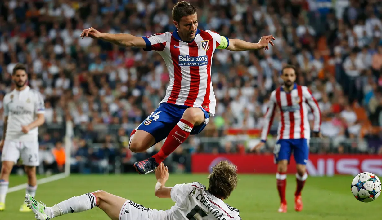 Gelandang Atletico Madrid,Gabi, beraksi di sebuah laga. Lawan Barcelona, Sabtu (30/1/2016) dia meminta rekan-rekannya untuk bangkit. (Reuters/Sergio Perez)
