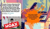 Cek Fakta: Hoaks Artikel Presiden Prabowo Minta KPK Periksa Jokowi