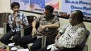 Suasana dialog 'Politik Etis Ala Jokowi: Ketika Relawan Kebagian Jatah" Jakarta, Selasa (1/4/2015). Narasumber berpendapat  jatah jabatan untuk relawan adalah hal yang wajar (Liputan6.com/Helmi Afandi)