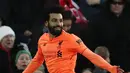 5. Mohamed Salah (Adidas X 17+) - Menggunakan sepatu ringan dari Adidas menghasilkan satu gol dan satu assist  yang membawa Liverpool kembali meraih kemenangan di Premier League. (AFP/Adrian Dennis)