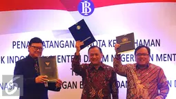 Kerjasama koordinasi pengembangan ekonomi dan keuangan daerah ditujukan untuk dapat mendorong efektivitas penggunaan dana di daerah, mendorong sektor riil dan untuk meningkatkan iklim investasi, Jakarta, Jumat (21/4). (Liputan6.com/Angga Yuniar)